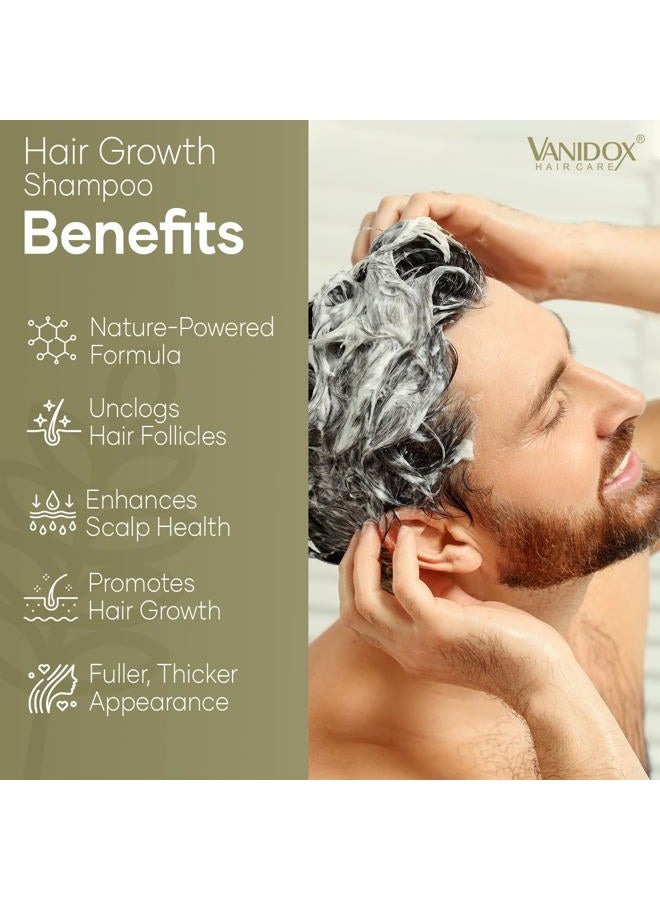 VANIDOX Carbonic Acid Shampoo for Men and Women with DHT Blockers - Made in USA - Stimulates Hair Growth, Scalp Exfoliator, Sulfate Free Shampoo with Biotin and Tea Tree Oil (16 Fl Oz) - Image 3