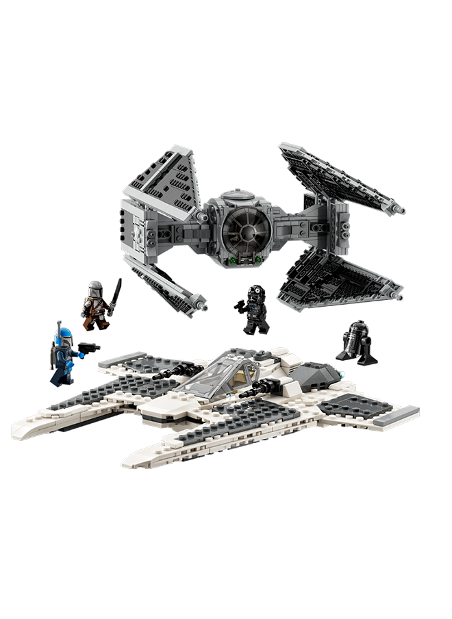 LEGO Star Wars Mandalorian Fang Fighter Vs. Tie Interceptor 75348 Building Toy Set; Gift Idea For Fans Aged 9 And Over; Buildable Playset With 3 Lego Characters Including The Mandalorian (957 Pieces)