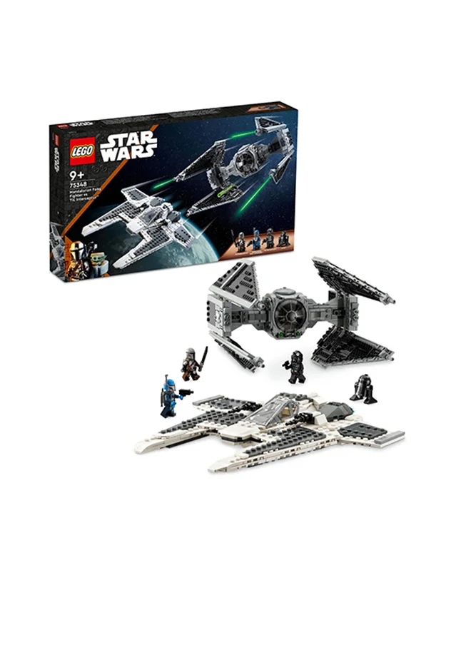 LEGO Star Wars Mandalorian Fang Fighter Vs. Tie Interceptor 75348 Building Toy Set; Gift Idea For Fans Aged 9 And Over; Buildable Playset With 3 Lego Characters Including The Mandalorian (957 Pieces)
