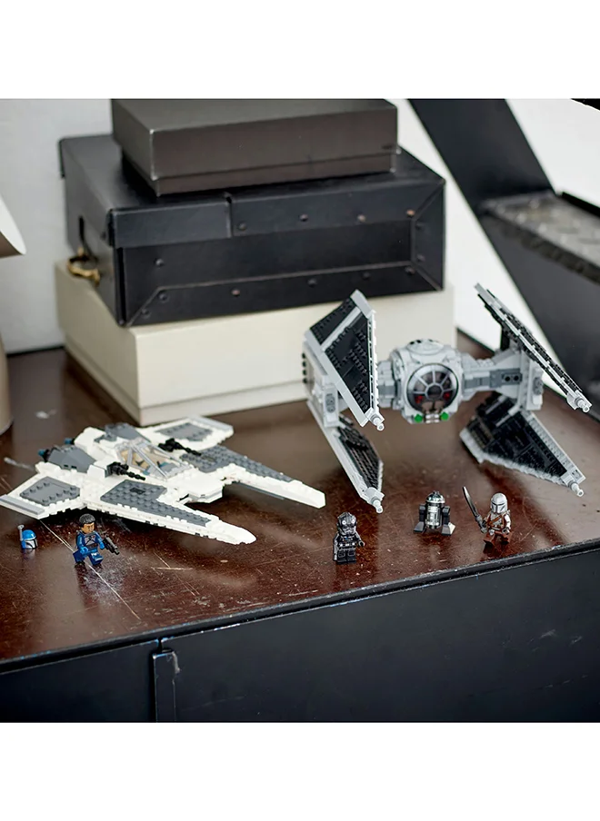 LEGO Star Wars Mandalorian Fang Fighter Vs. Tie Interceptor 75348 Building Toy Set; Gift Idea For Fans Aged 9 And Over; Buildable Playset With 3 Lego Characters Including The Mandalorian (957 Pieces)