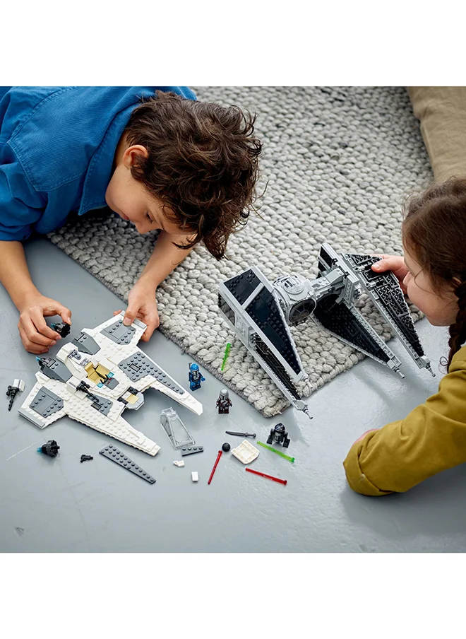 LEGO Star Wars Mandalorian Fang Fighter Vs. Tie Interceptor 75348 Building Toy Set; Gift Idea For Fans Aged 9 And Over; Buildable Playset With 3 Lego Characters Including The Mandalorian (957 Pieces)
