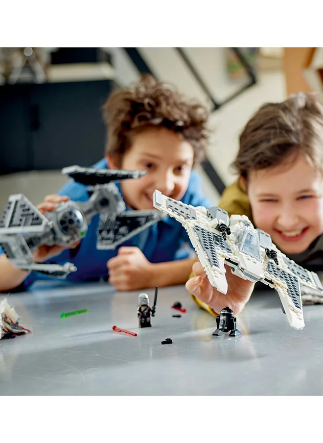 LEGO Star Wars Mandalorian Fang Fighter Vs. Tie Interceptor 75348 Building Toy Set; Gift Idea For Fans Aged 9 And Over; Buildable Playset With 3 Lego Characters Including The Mandalorian (957 Pieces)