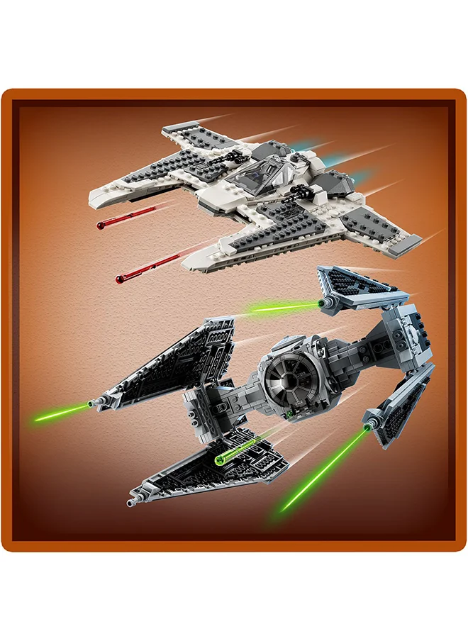 LEGO Star Wars Mandalorian Fang Fighter Vs. Tie Interceptor 75348 Building Toy Set; Gift Idea For Fans Aged 9 And Over; Buildable Playset With 3 Lego Characters Including The Mandalorian (957 Pieces)