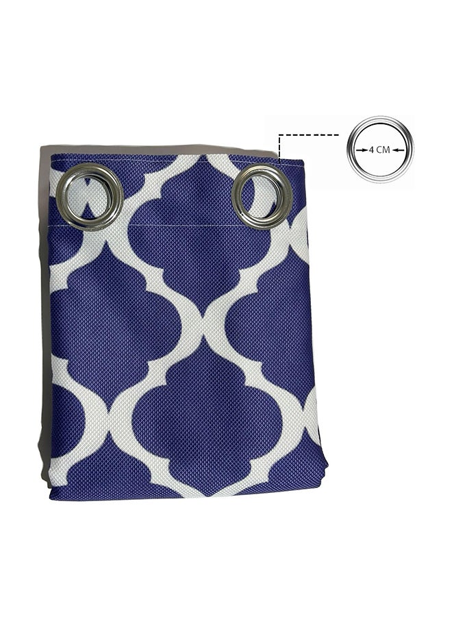 Cartela Curtains ستارة مطبوعة (أزرق داكن، 130 عرض × 160 ارتفاع) - Image 2