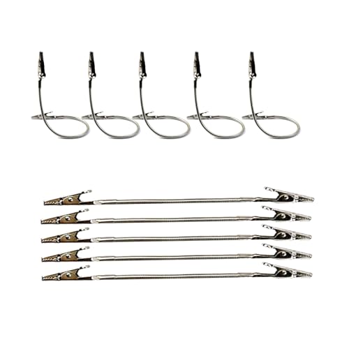 ZHQZZPH 10-Pack Double-Headed Alligator Clip Holders Bendable Flexible Arms for Office Memos, Photos & DIY | Metal Double-Sided Design with Mini Prongs | 7.1 Inch Long Display Organizer - Image 1