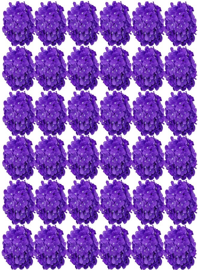 FagusHome Silk Hydrangea Heads 36 Pcs Artificial Flowers Heads and 3 Dozens Stems Fake Hydrangea Flowers with Stems for Home Wedding Decor (Light Purple) - Image 1