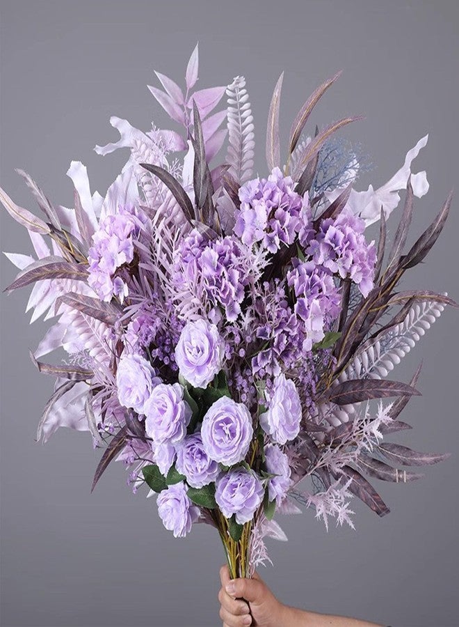 FagusHome Silk Hydrangea Heads 36 Pcs Artificial Flowers Heads and 3 Dozens Stems Fake Hydrangea Flowers with Stems for Home Wedding Decor (Light Purple) - Image 5
