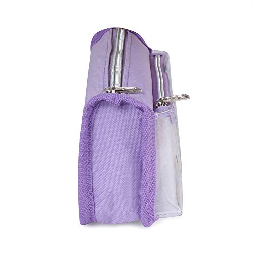 INSTABUYZ Insta buyz Transparent Zipper Pencil Pouch (Transprent Purple) - Image 3