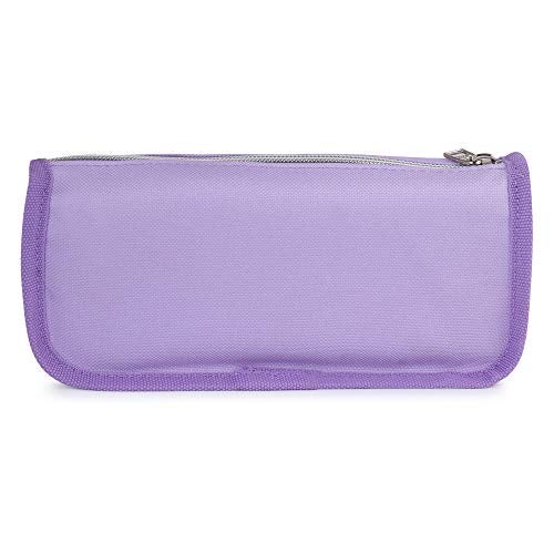 INSTABUYZ Insta buyz Transparent Zipper Pencil Pouch (Transprent Purple) - Image 4
