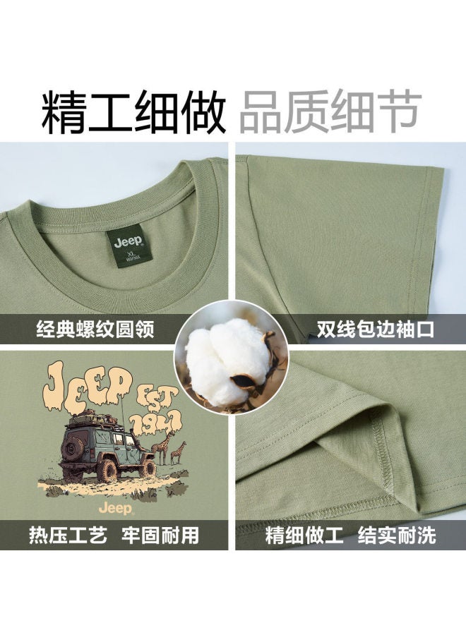Jeep Women'S Short Sleeve T-Shirt 2025 Summer New Loose Comfortable Cotton Round Neck Top Fashion Versatile Women'S Clothing - Image 5