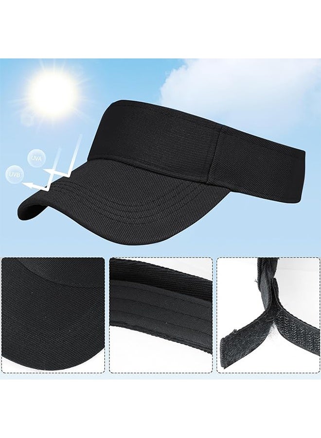 YJ Sun Visors Cap Adjustable Empty Top Baseball Cap Cotton Ball Caps Lightweight Sports Outdoor Sun Protection Cap Hats for Women Men - Image 3
