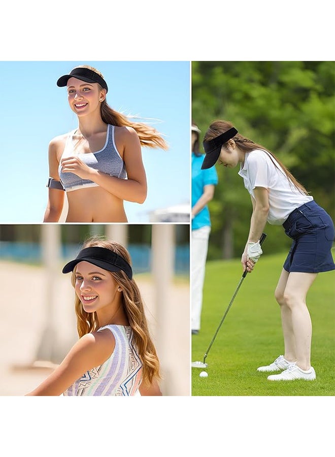YJ Sun Visors Cap Adjustable Empty Top Baseball Cap Cotton Ball Caps Lightweight Sports Outdoor Sun Protection Cap Hats for Women Men - Image 5