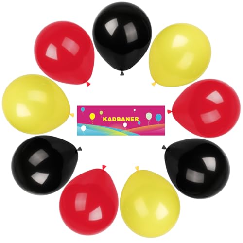 KADBANER Red Yellow Black Balloons100 Pack 12 Inch Latex Balloons - Image 5