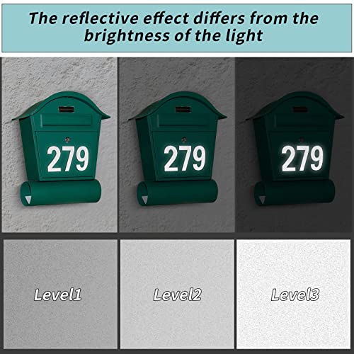 HLARTNET Reflective Mailbox Numbers for Outside - 60 Pcs Waterproof Mailbox Numbers Stickers, Large 3 Inch 2 Inch Self Adhesive 0-9 Vinyl Number for Mailbox, Door, Garbage Bins, Address Number (White) - Image 2