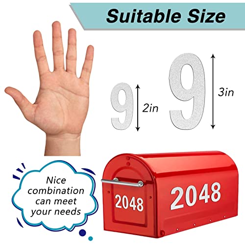 HLARTNET Reflective Mailbox Numbers for Outside - 60 Pcs Waterproof Mailbox Numbers Stickers, Large 3 Inch 2 Inch Self Adhesive 0-9 Vinyl Number for Mailbox, Door, Garbage Bins, Address Number (White) - Image 5