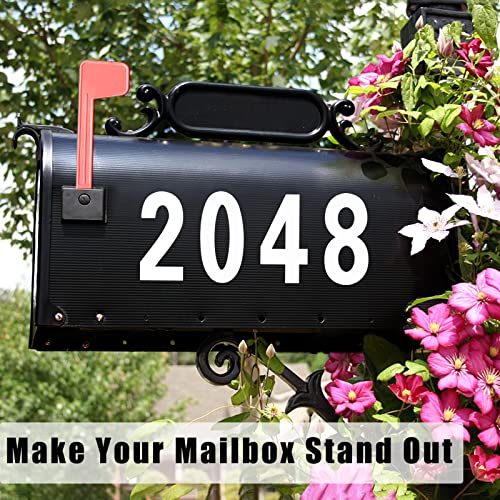 HLARTNET Reflective Mailbox Numbers for Outside - 60 Pcs Waterproof Mailbox Numbers Stickers, Large 3 Inch 2 Inch Self Adhesive 0-9 Vinyl Number for Mailbox, Door, Garbage Bins, Address Number (White) - Image 3