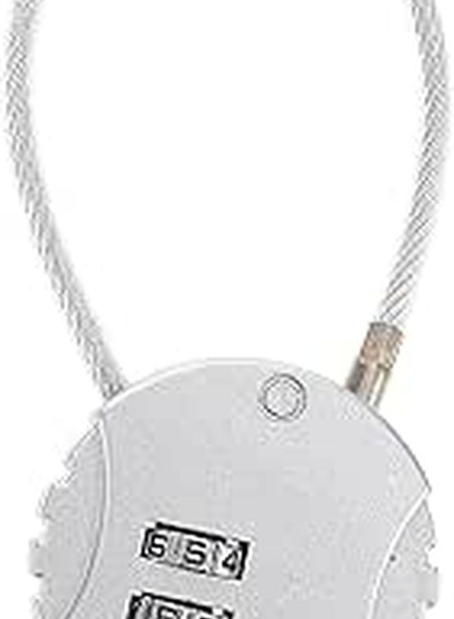 Silver Metal 3 Digit Resettable Combination Padlock for Suitcase Backpack Gym Locker - Image 1