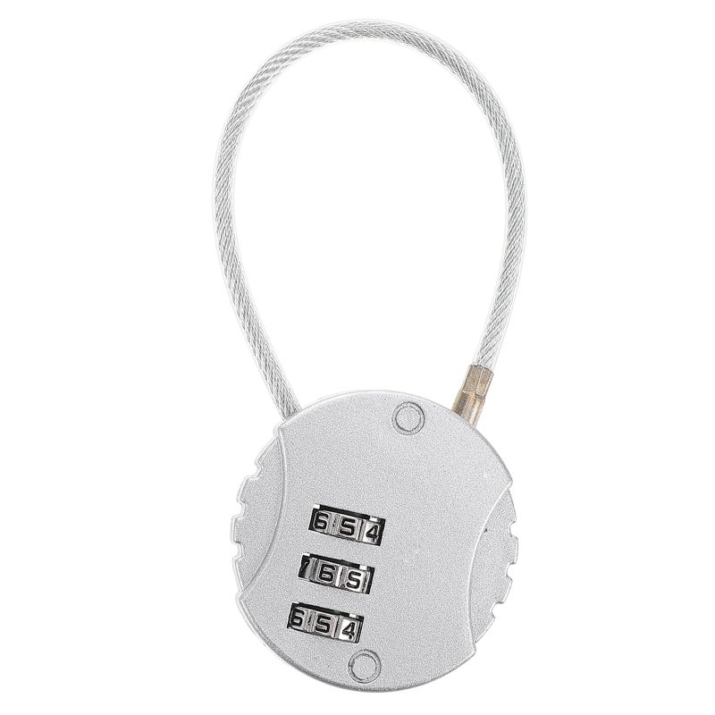 Silver Metal 3 Digit Resettable Combination Padlock for Suitcase Backpack Gym Locker - Image 2