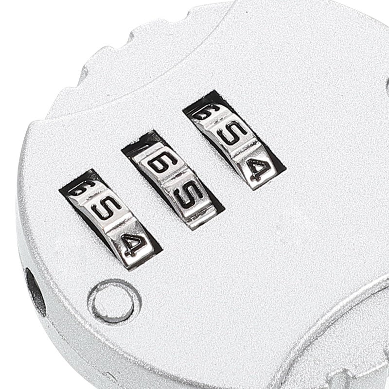 Silver Metal 3 Digit Resettable Combination Padlock for Suitcase Backpack Gym Locker - Image 4