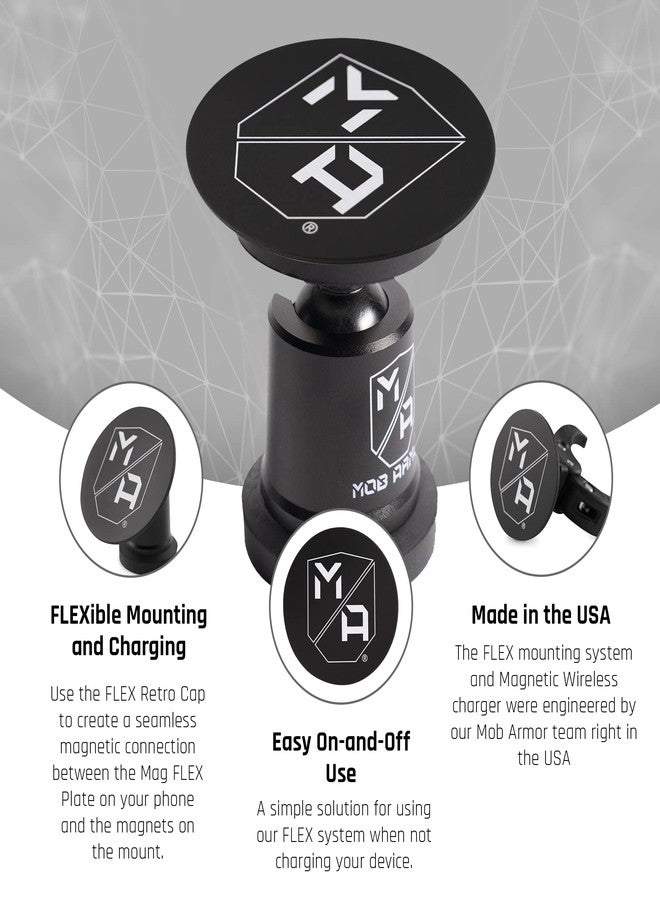 Mob Armor Flex Retro Cap - Universal Magnetic Flex Phone Holder, Built-in Magnet Phone Holder for Safe Hands-Free Driving, Magnetic Phone Mount for Car, Car Phone Mount, Mobile Car Mount - Image 3