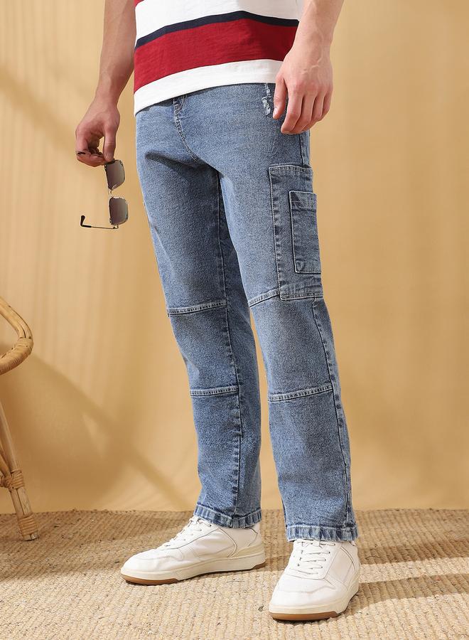 Dennis Lingo Men's Indigo 100% Cotton Solid Pattern Full Length Relaxed Jeans  - Image 3