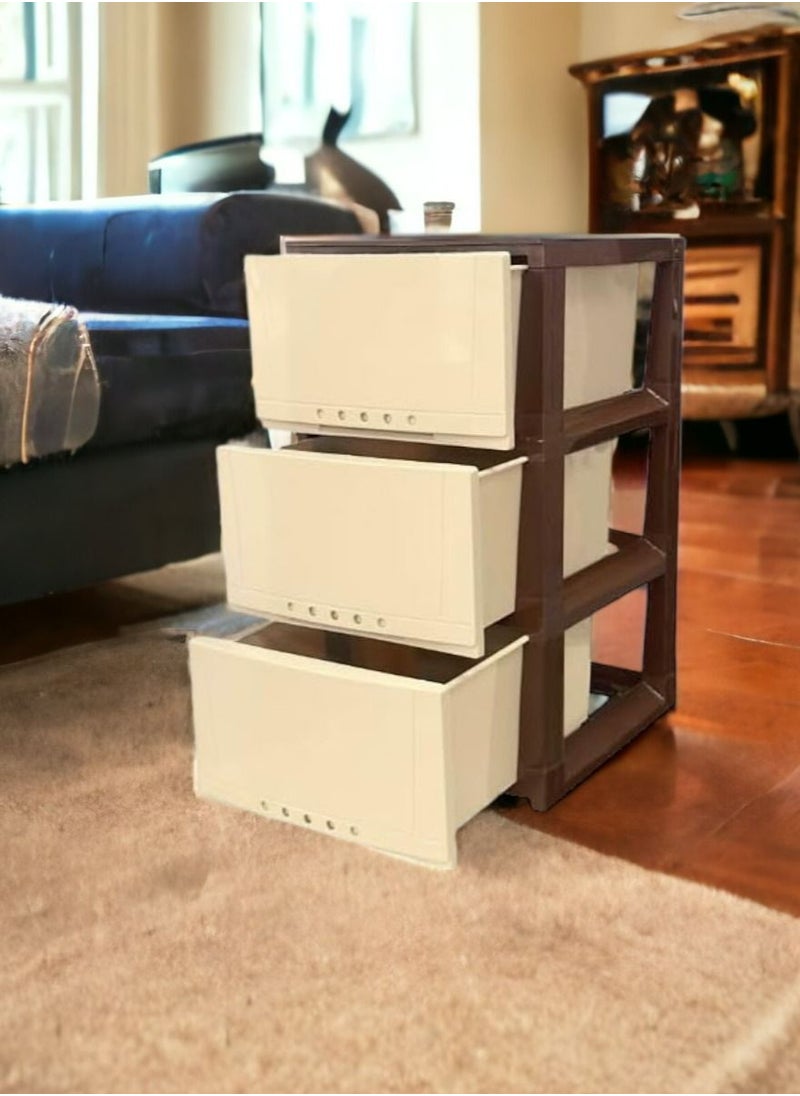 Faller 3-Layer Storage Drawer Cabinet Brown/Beige 42x64x34 cm  - Image 2