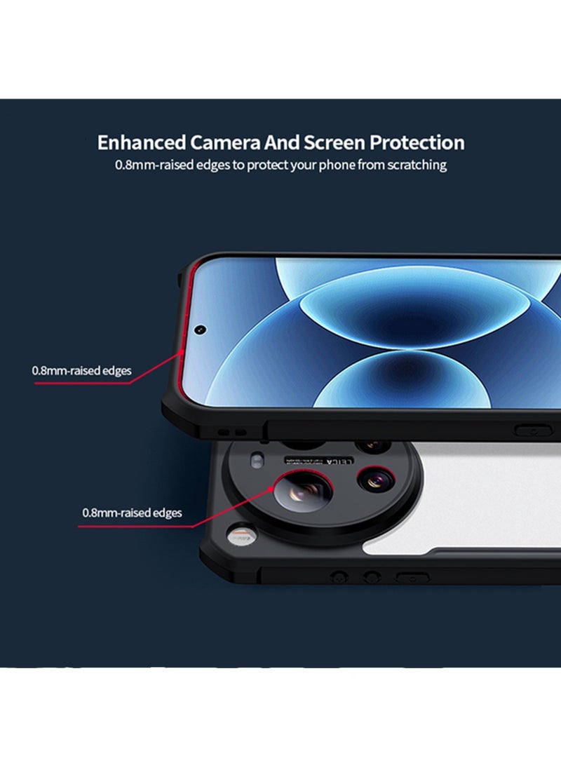 Adando for Xiaomi 17 Ultra Case, 360° Rotatable Magnetic Ring Stand Back Cover, TPU+PC Shockproof Protection Mobile Phone Case, Anti-Yellowing Slim Fit Protective Casing (Black Translucent) - Image 3