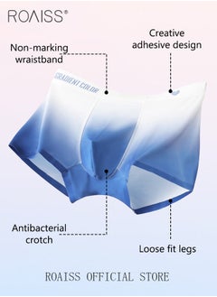roaiss 2 Pack Ice Silk Underwear Breathable Antibacterial Gradient Color Pants  - Image 2