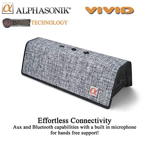 Alphasonik VIVID Home Wireless Bluetooth Portable Speaker with HD Sound and Bass, Built-in Mic, Micro USB, Auxilliary 3.5mm and Built in long lasting Battery for iPhone, Samsung - Image 5