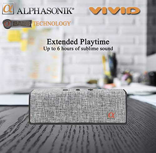 Alphasonik VIVID Home Wireless Bluetooth Portable Speaker with HD Sound and Bass, Built-in Mic, Micro USB, Auxilliary 3.5mm and Built in long lasting Battery for iPhone, Samsung - Image 3