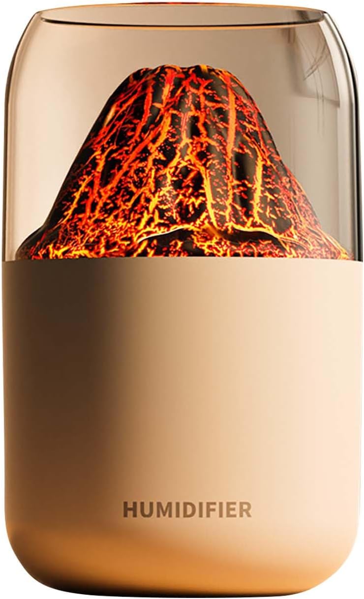 klarako Flame Diffuser Humidifier, Flame Essential Oil Diffuser, Oil Diffuser for Bedroom, Super Quiet Mist Air Humidifier, Aromatherapy Machine Large Spray for Bedroom Home, Office (White) - Image 1