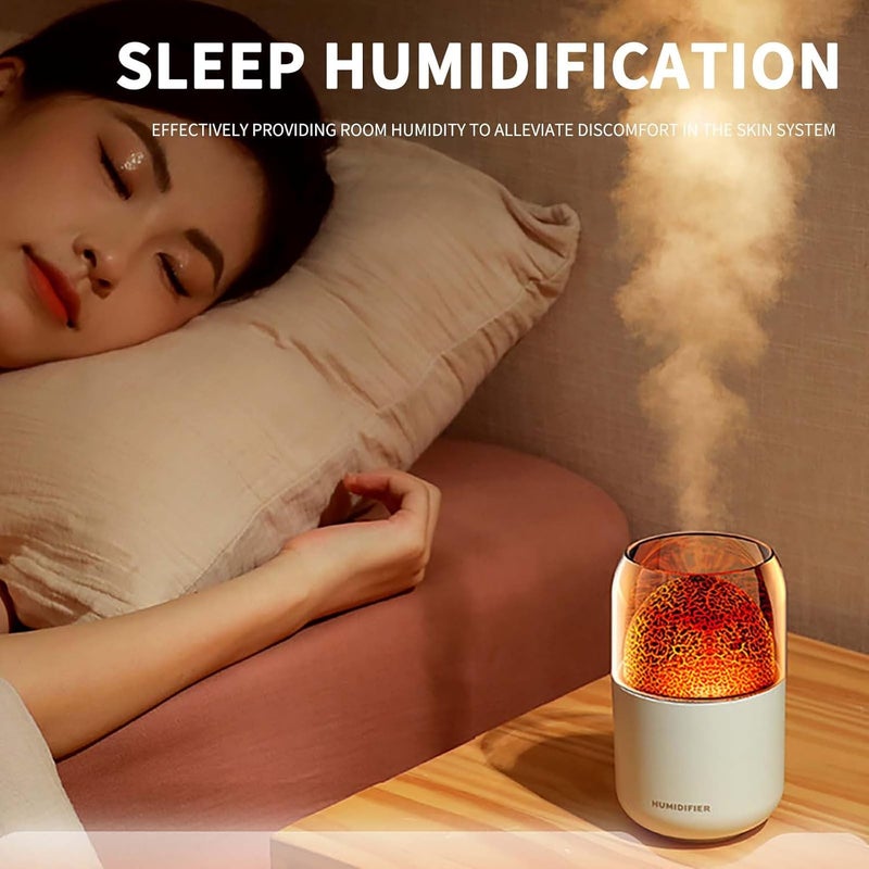 klarako Flame Diffuser Humidifier, Flame Essential Oil Diffuser, Oil Diffuser for Bedroom, Super Quiet Mist Air Humidifier, Aromatherapy Machine Large Spray for Bedroom Home, Office (White) - Image 4
