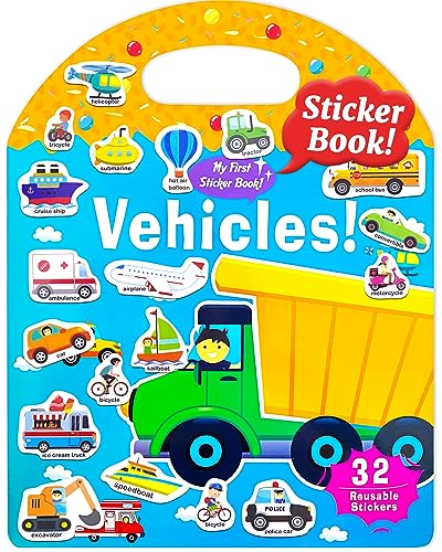 Benresive Reusable Sticker Books for Toddlers Fun Travel Stickers for Kids Toddler Sticker Book Crafts Activities for Toddlers 3 and Up Easter Basket Stuffers Birthday Gifts Transport - Image 1