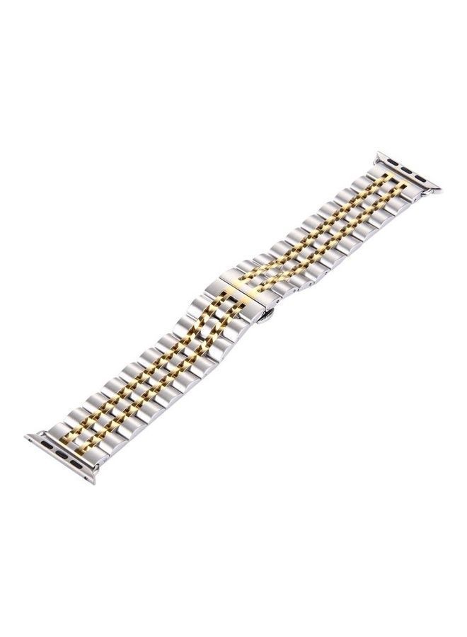 NIBEMINENT Ethnic Replacement Watchband for Apple Watch 38mm Silver/Gold - Image 2