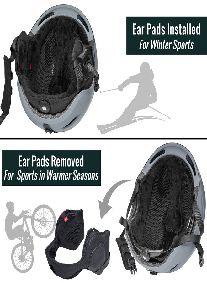 TurboSke Ski Helmet, Snowboard Helmet Snow Sports Helmet, Audio Compatible and Lightweight, ASTM Standard Helmet for Men, Women and Youth (M, Gray) - Image 5