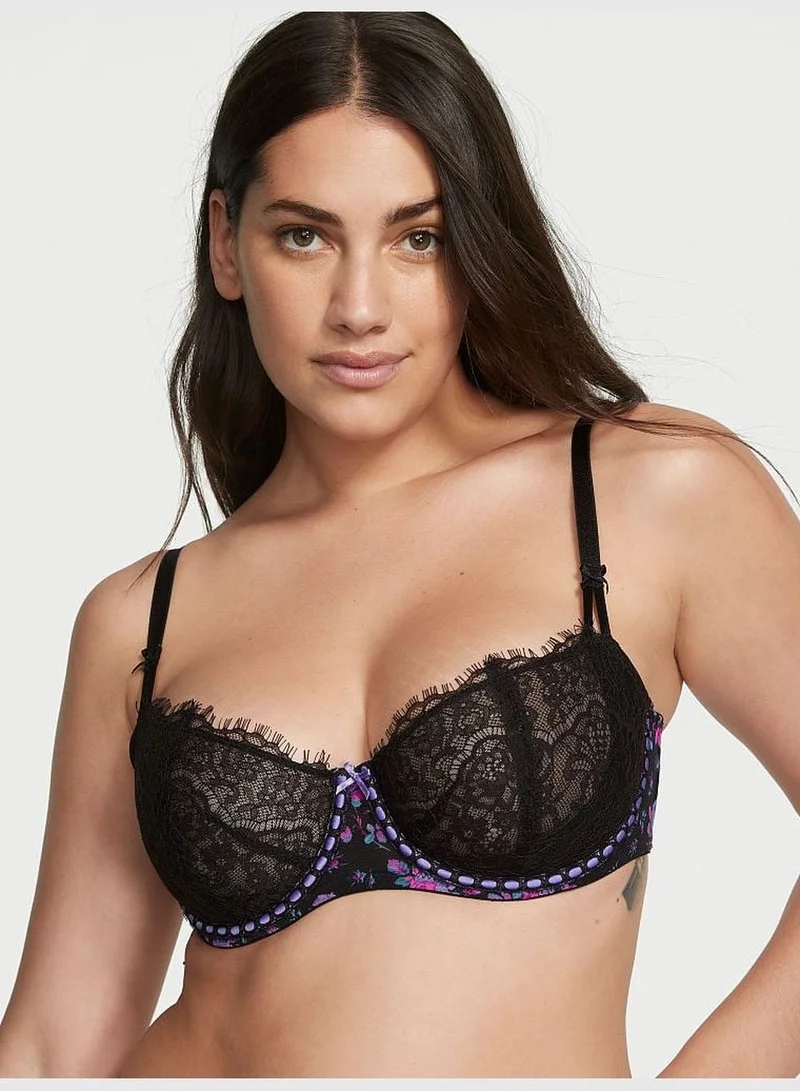 victoriassecret - invalid brand Wicked Unlined Ribbon Slot Lace Balconette Bra