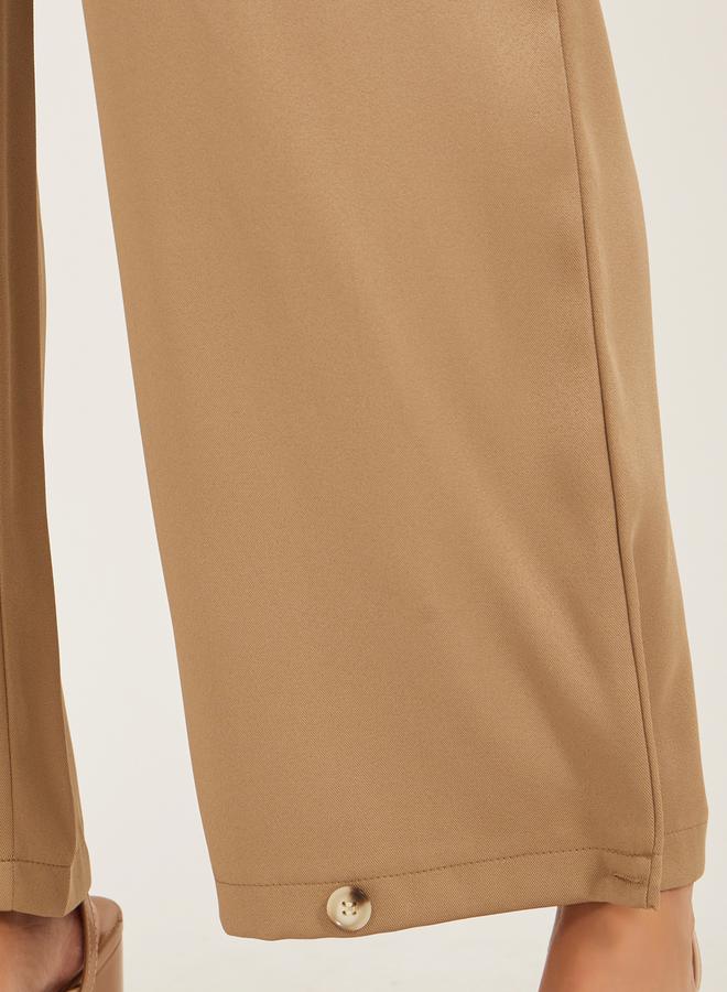 ستايلي بنطلون واسع بقصة مستقيمة وخصر متوسط - Image 3