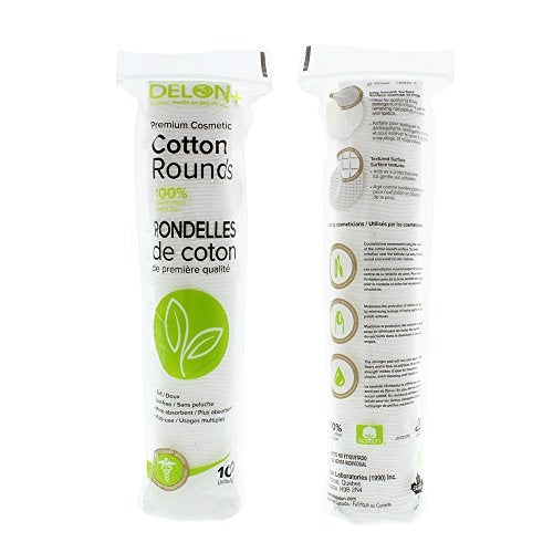 DELON Premium Cosmetic Cotton Rounds, 100 Count (Pack of 3) - Image 2