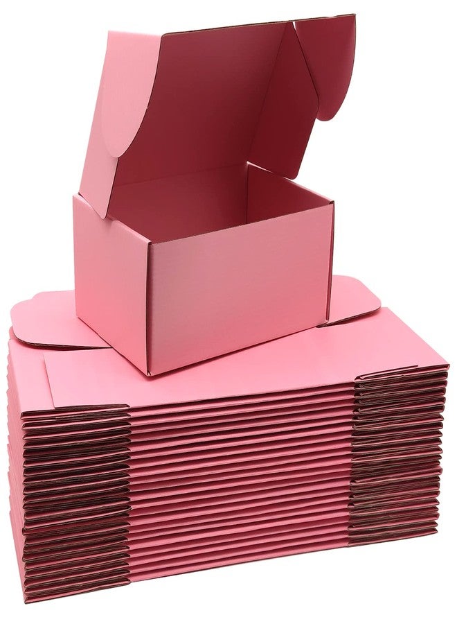 Lmuze Small Pink Shipping Boxes for Small Business Pack of 25-9x6x4 inches Cardboard Corrugated Mailer Boxes for Shipping Packaging Craft Gifts Giving Products - Image 1