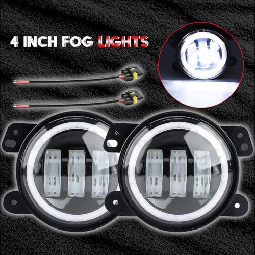 MNWHUC Fog Lights 4 inch OEM VCH2594103 For JEEP GRAND CHEROKEE 2011-2013 Front Bumper Driver&Passenger Left Right Fog Lights Lamps, with Turn signal lamp and DRL,Super Bright 6000K cool white Beam - Image 3