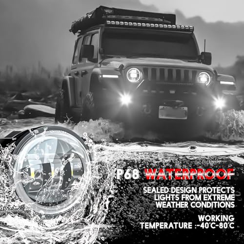 MNWHUC Fog Lights 4 inch OEM VCH2594103 For JEEP GRAND CHEROKEE 2011-2013 Front Bumper Driver&Passenger Left Right Fog Lights Lamps, with Turn signal lamp and DRL,Super Bright 6000K cool white Beam - Image 4