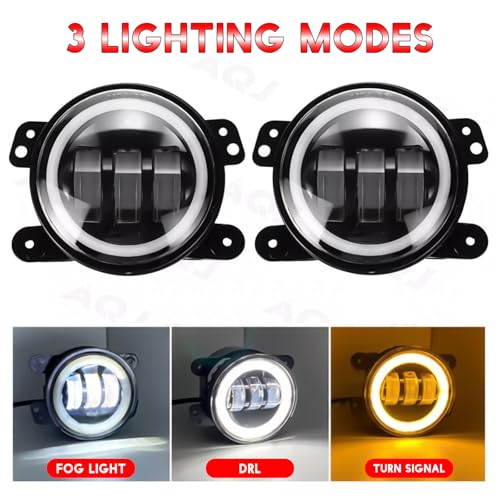 MNWHUC Fog Lights 4 inch OEM VCH2594103 For JEEP GRAND CHEROKEE 2011-2013 Front Bumper Driver&Passenger Left Right Fog Lights Lamps, with Turn signal lamp and DRL,Super Bright 6000K cool white Beam - Image 5