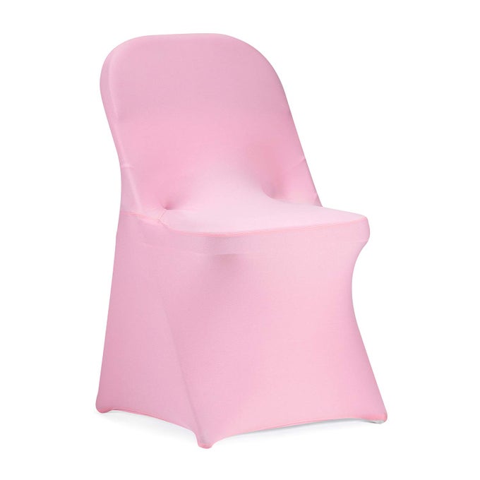 STRETCH SPANDEX FOLDING CHAIR COVER FOR WEDDING PARTY DINING BANQUET EVENT PINK12PCS