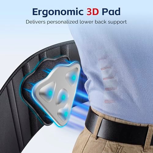 FEATOL Back Brace for Men Lower Back, Lumbar Support Belt- Back Pain, Adjustable Support Straps with Removable Lumbar Pad for Heavy Lifting Work, Black, Plus Size XXL - Image 3