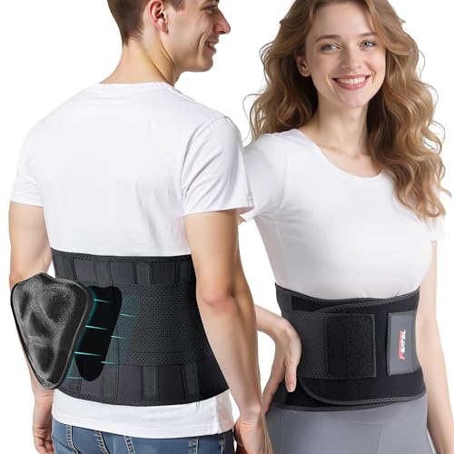 FEATOL Back Brace for Men Lower Back, Lumbar Support Belt- Back Pain, Adjustable Support Straps with Removable Lumbar Pad for Heavy Lifting Work, Black, Plus Size XXL - Image 1