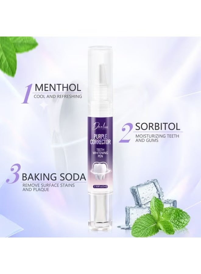 danliss Effective Teeth Whitening Pen，Teeth Whitening Pen - Purple Corrector, Lightens, Removes Stain, Safe on Tooth, Improves the Appearance of Teeth, Enjoy the Most Beautiful Smile Motivation - Image 5