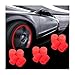 Fekey&JF Fluorescent Car Tire Valve Stem Caps 12PCS Auto Luminous Illuminated Wheel Valve Cover Corrosion Resistant Glow in The Dark Car Decor Accessories for Motorcycles SUV Trucks Car Red - Image 2