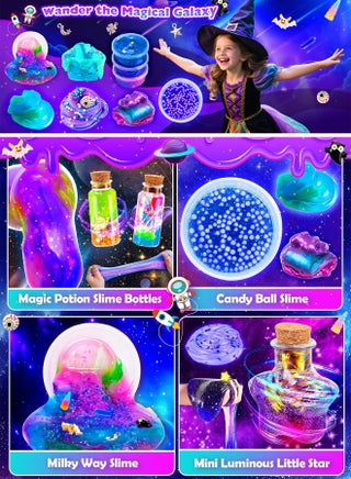 Slime Making Kit for Kids, DIY Non-Sticky Magic Slime Kit to Make Cloud Slime, Foam Slime, Butter Slime, Glitter Slime & Galaxy Slime with 48 Accessories & Glitter Charms, Stress Relief Party Favors Fun Gift for Girls Boys Ages 6-12 - view 3