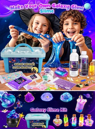 Slime Making Kit for Kids, DIY Non-Sticky Magic Slime Kit to Make Cloud Slime, Foam Slime, Butter Slime, Glitter Slime & Galaxy Slime with 48 Accessories & Glitter Charms, Stress Relief Party Favors Fun Gift for Girls Boys Ages 6-12 - view 2