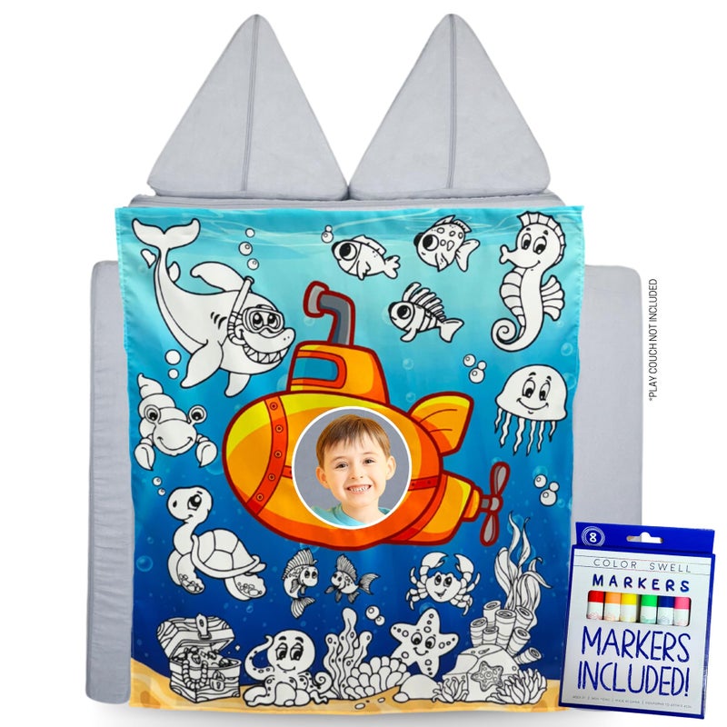 Couch Swag Play Panel for Childrens Foam Sofa Kids Couch Underwater - Image 2